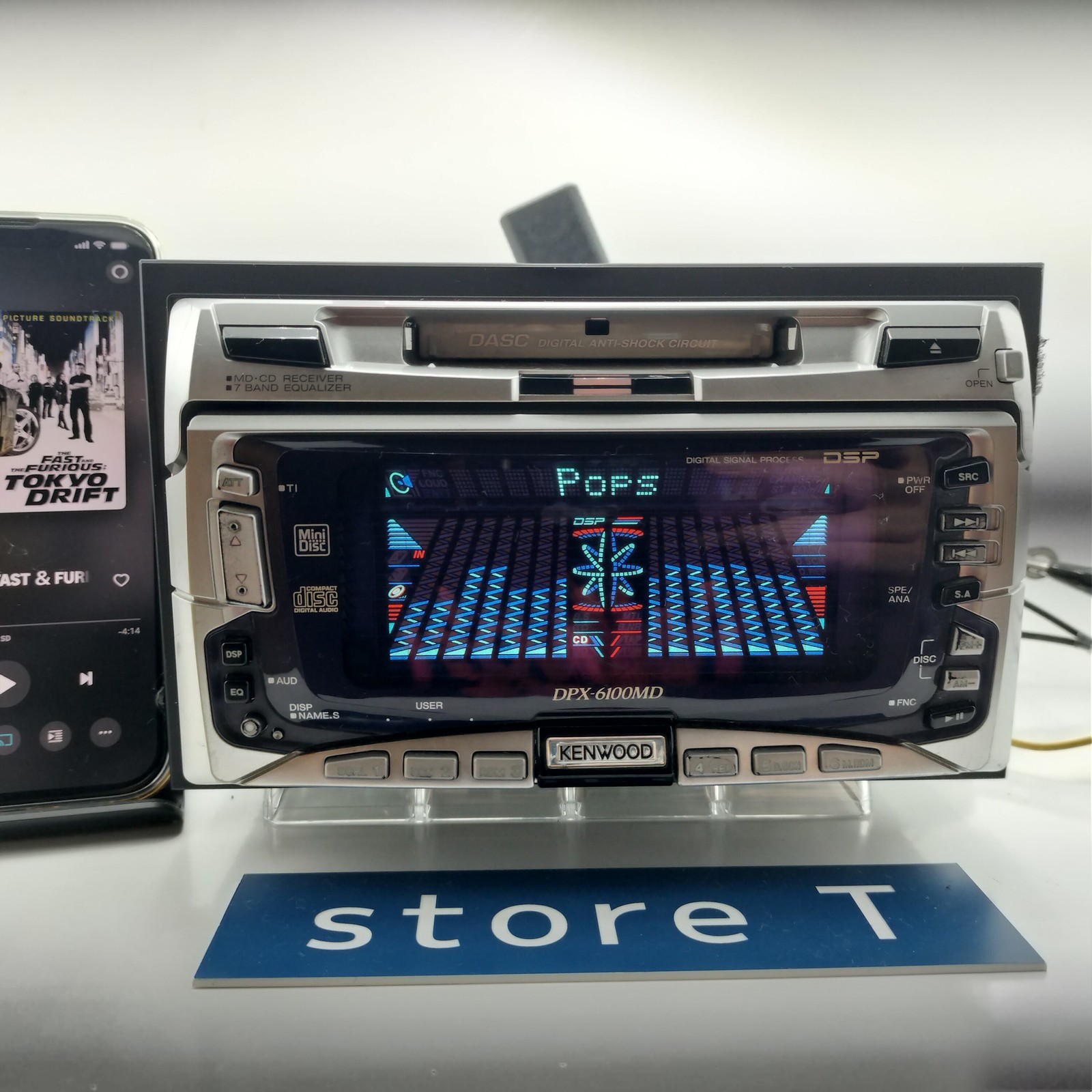 KENWOOD DPX-6100MD 2DIN CD MD Bluetooth Player Tested Working Very Good