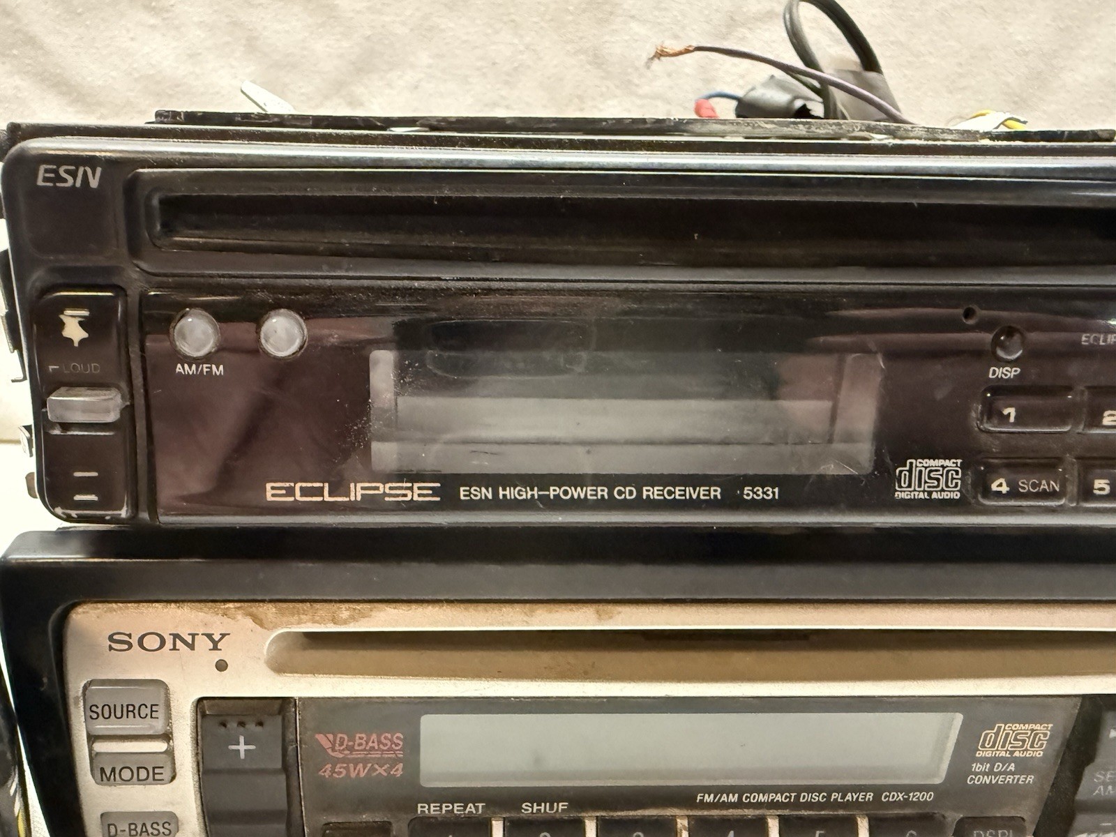 Car Audio Compact Disc Player Lot: Sony CDX-1200 & Eclipse 5331 – Parts /Repair