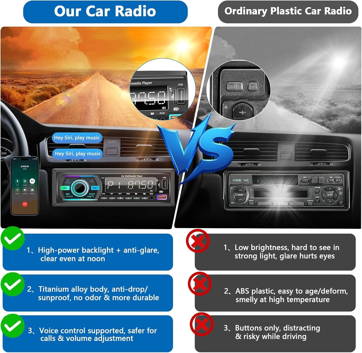 Multimedia Boat Stereo with FM Tuner, USB, RCA & Bluetooth Hands-Free Calling