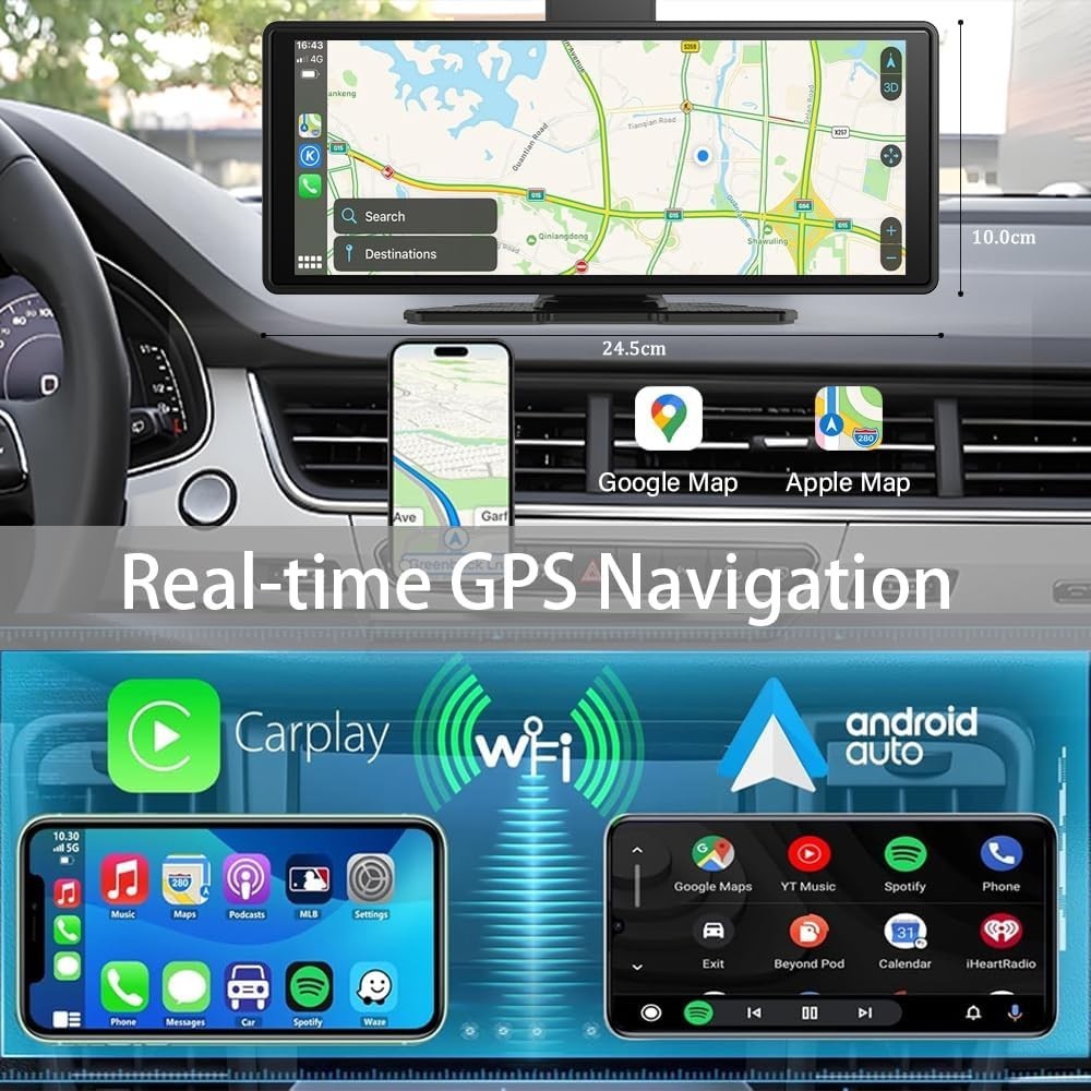 Wireless Carplay Screen for Car with Siri Compatibility^