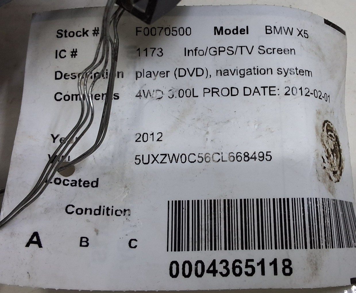 10 11 12 13 BMW X5 AM FM XM CD navigation radio OEM C1927318302