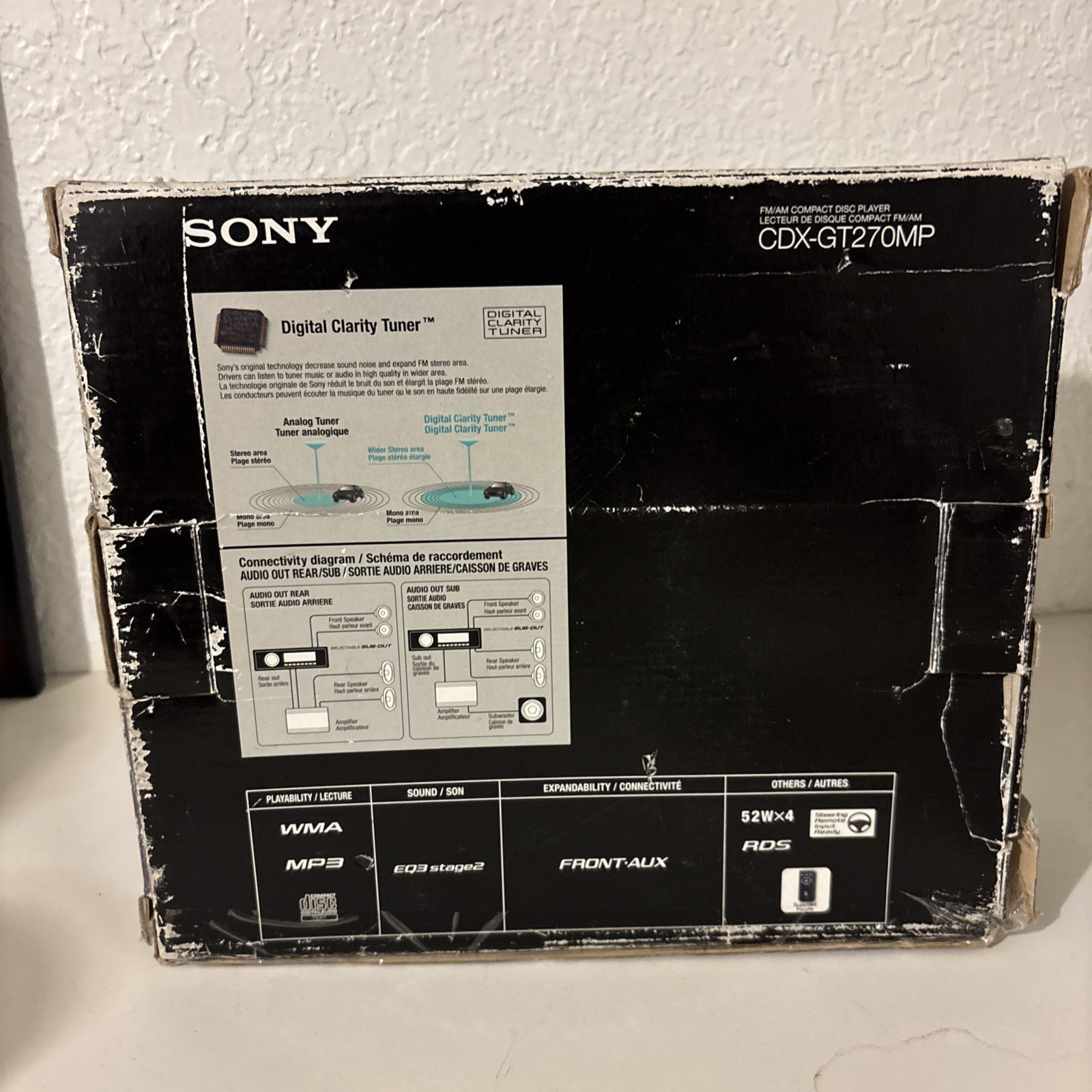 Sony CDX-GT270MP Car FM/AM CD Compact Disc Player Works W/ BOX NO REMOTE! EUC