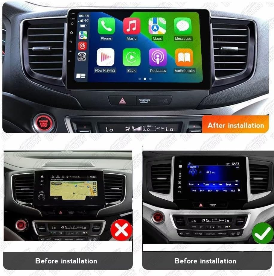 Carplay Radio For 2016-2022 Pilot GPS Navigation Android Auto Bluetooth