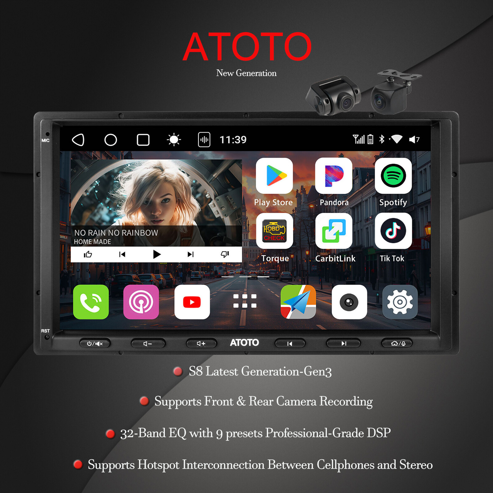 ATOTO S8 Gen3 7″ Car Stereo Apple Carplay Android Double 2 DIN Radio Bluetooth