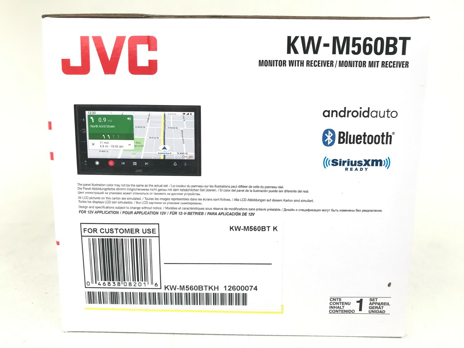 JVC KW-M560BT Bluetooth Multimedia Apple CarPlay Android Auto Pandora USB Mirror