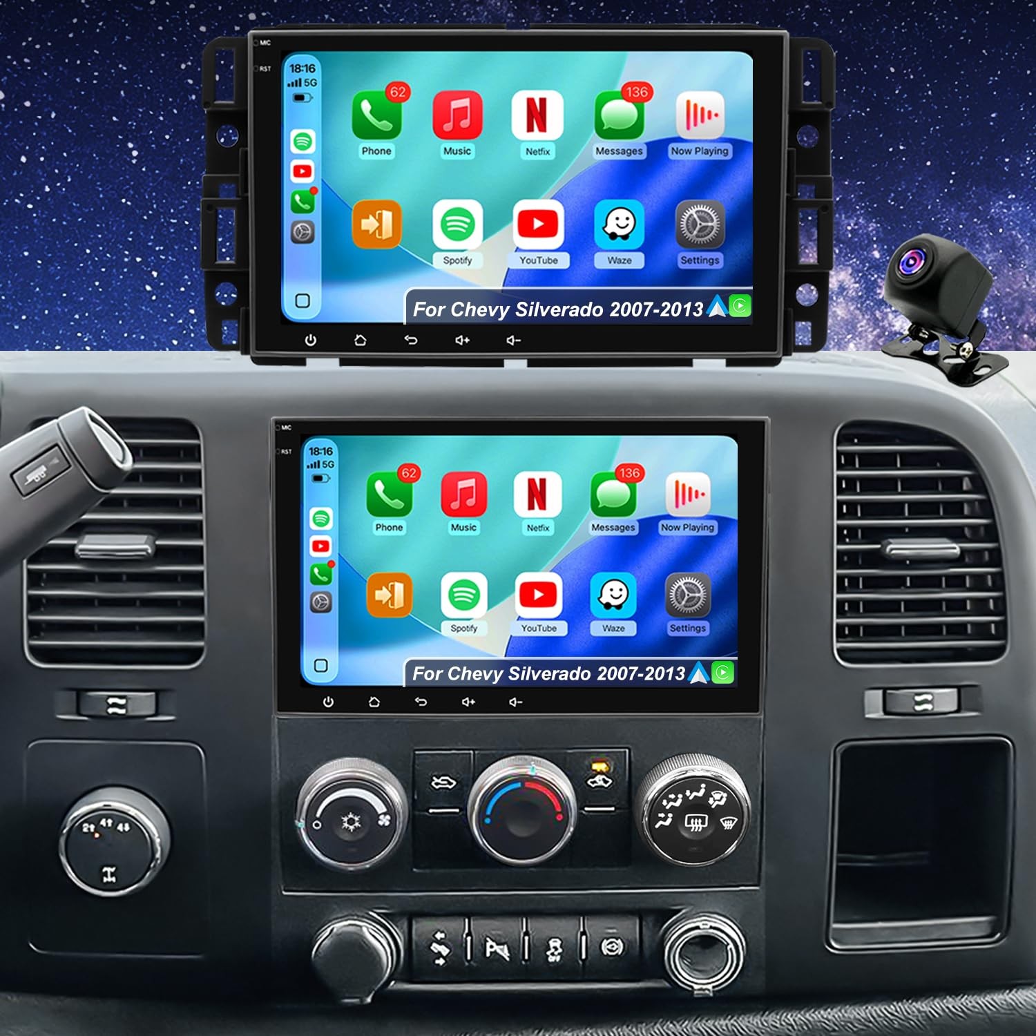 5G WiFi Upgrade Car Radio for GMC Sierra, Chevy Silverado 1500/2500/3500