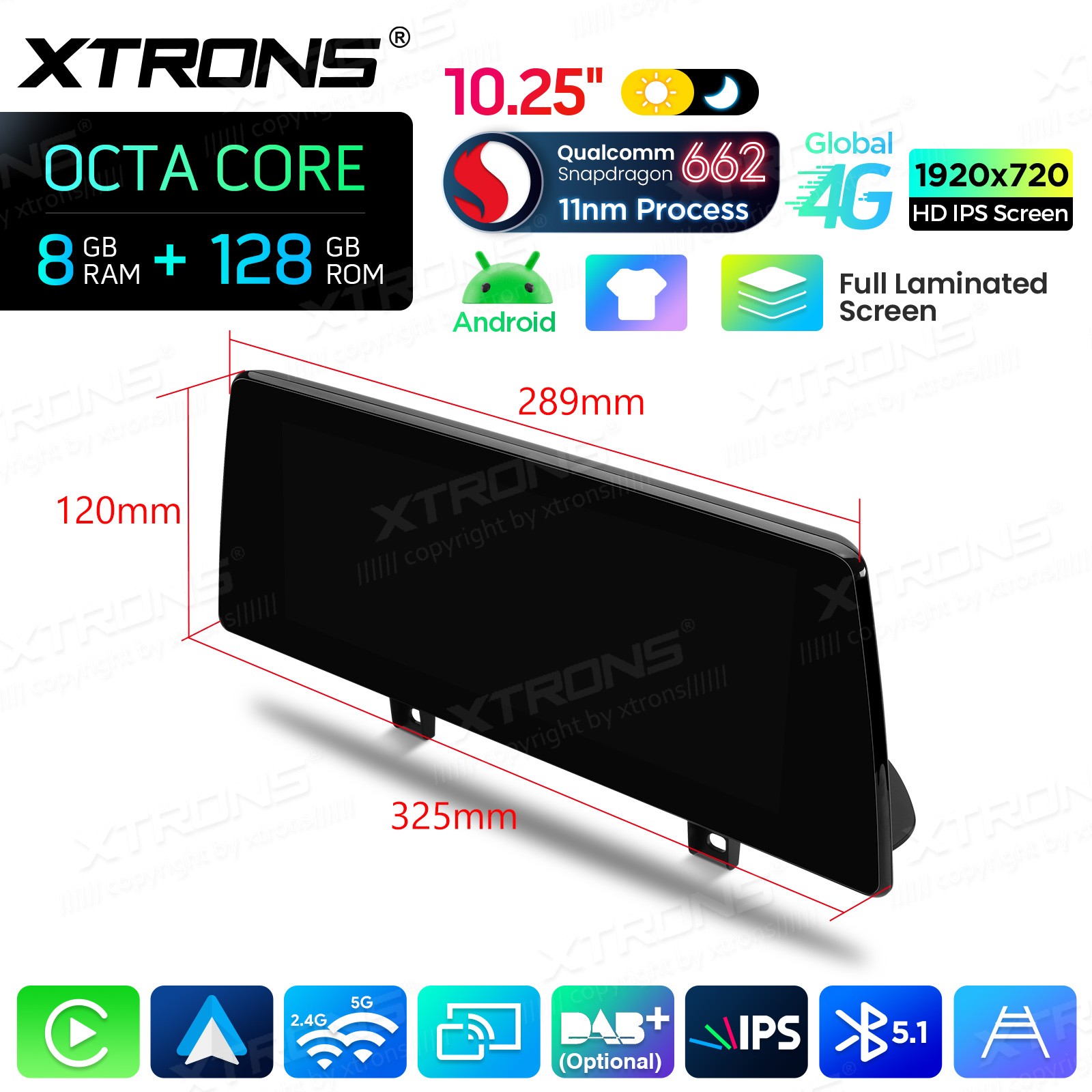 10.25″ Android 14 Car Stereo CarPlay 8+128G Retrofit For BMW X5 F15 X6 F16 NBT