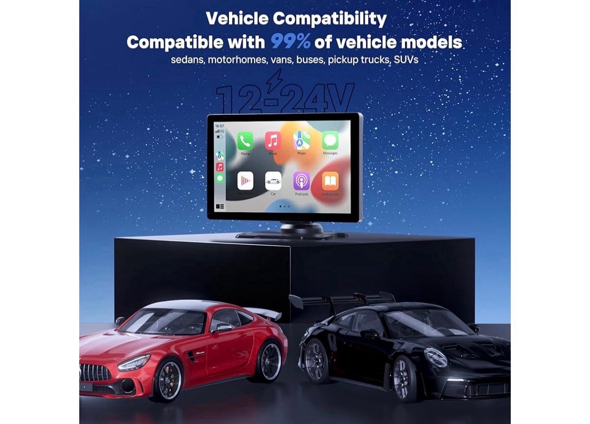 Q9S Wireless 9” Smartscreen Stereo CarPlay Android Auto Bluetooth Car Display