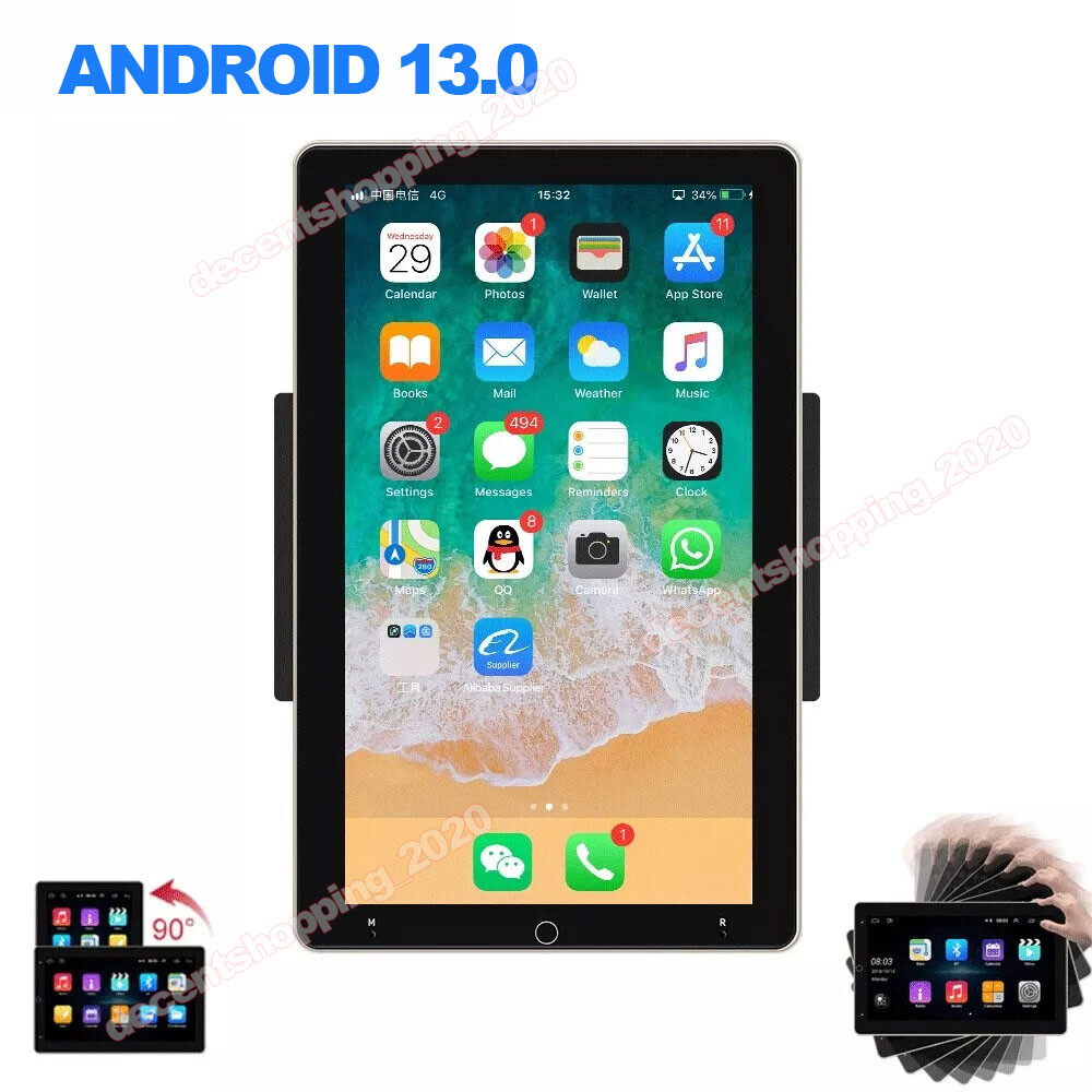 Android 13 Double DIN Car Stereo Radio GPS Nav Wifi 10.1″ Rotatable Touch Screen