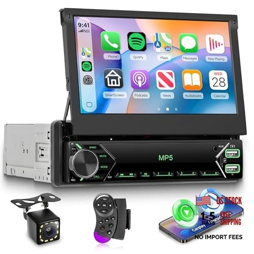 Single Din Retractable Screen Car Stereo Manual Retractable Screen with Carplay