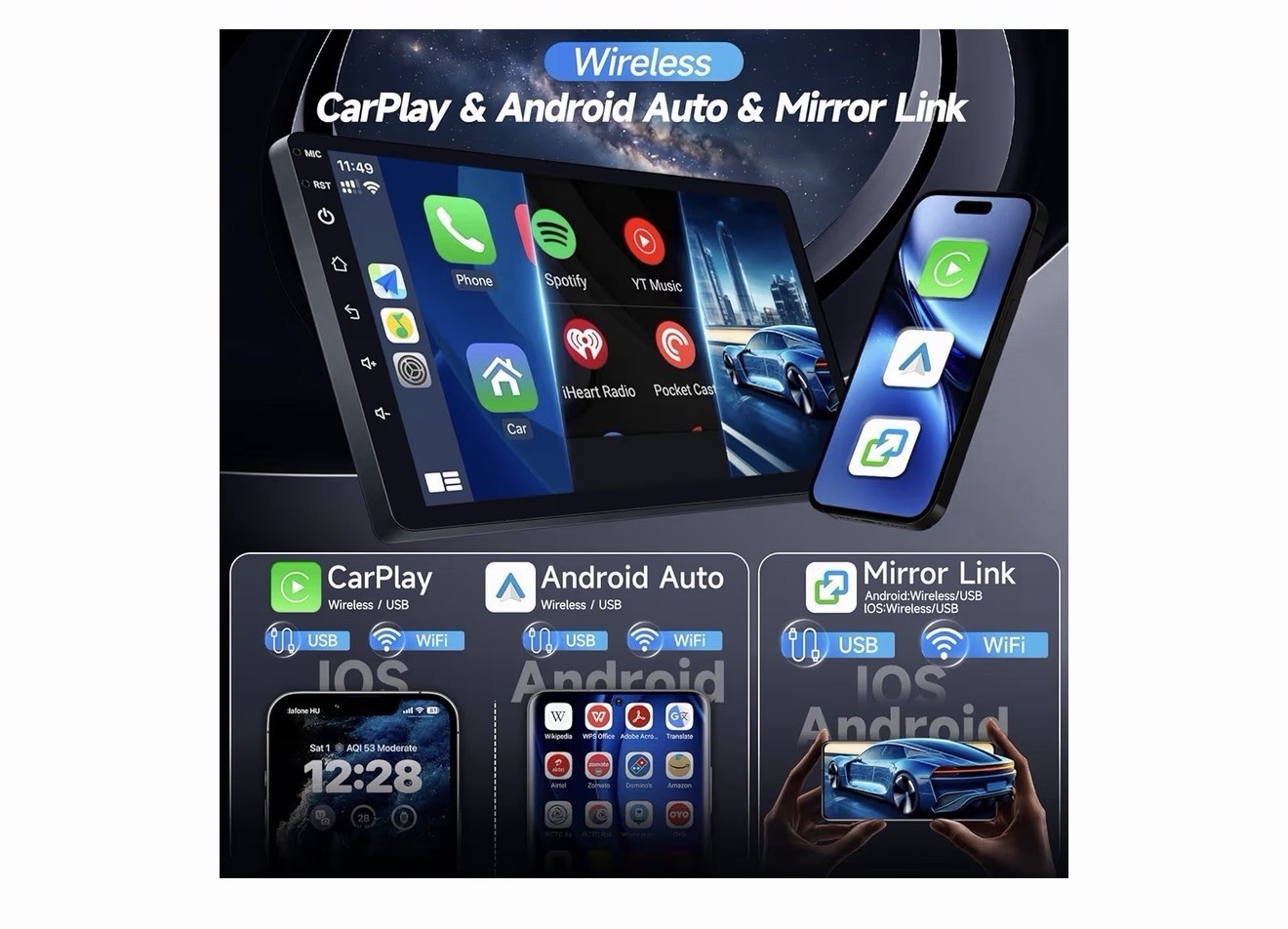 NAIFAY Car MP5 Player for Nissan Sentra 2013-2019 2 DIN GPS WiFi BT Cam
