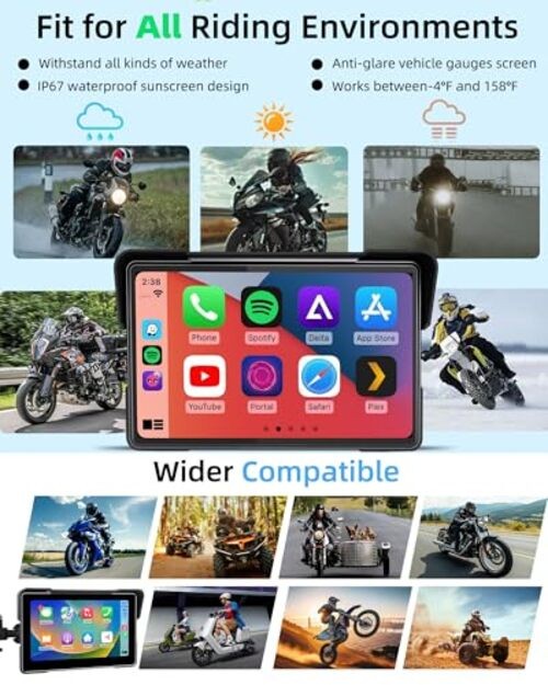 2026 Motorcycle CarPlay Screen & Android Auto 7″ Pantalla Carplay Screen