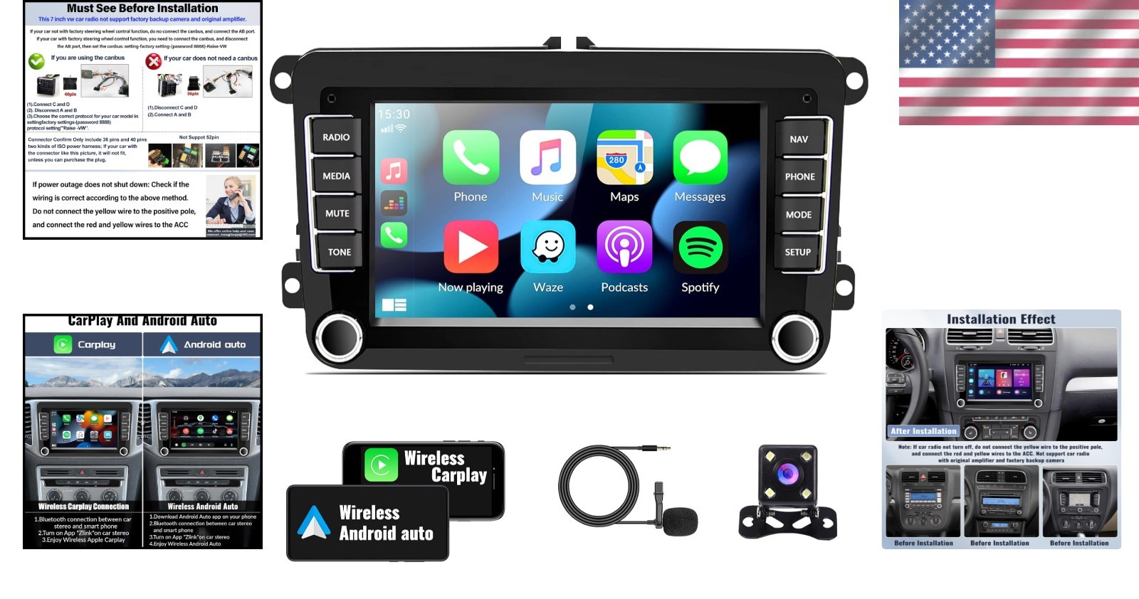 2G+64G Android Car Stereo for VW Volkswagen Seat G