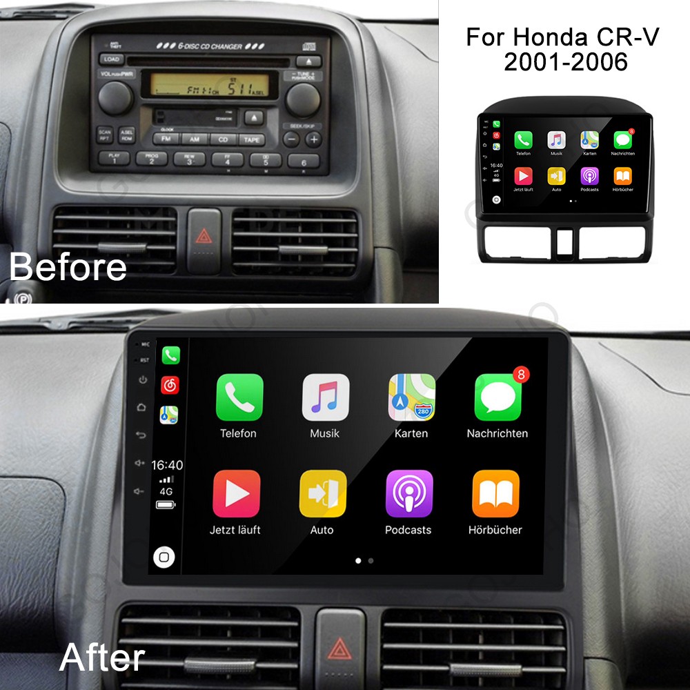 64GB For Honda CRV-2 2001-2006 Android 15 Apple Carplay Car Radio Stereo WIFI BT