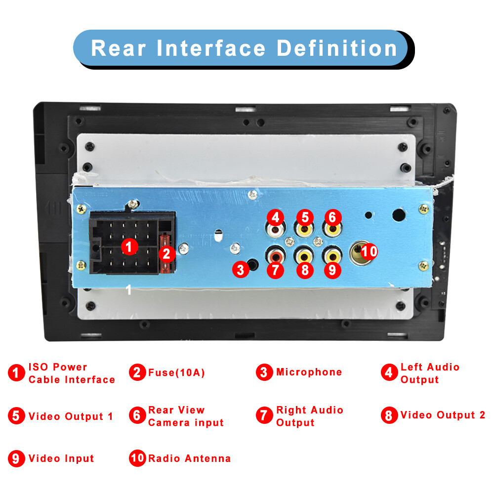 9″ Single 1Din Car Stereo Radio for Apple/Android CarPlay Touch Screen Bluetooth