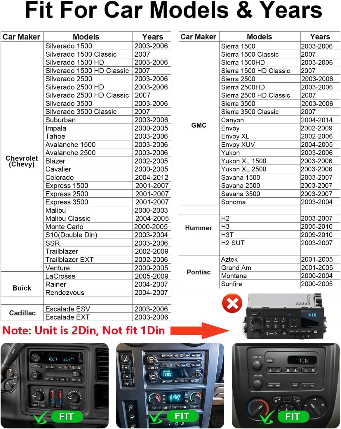 Apple Carplay Car Stereo Radio For Chevy Avalanche 2003-2006 /Colorado 2004-2012