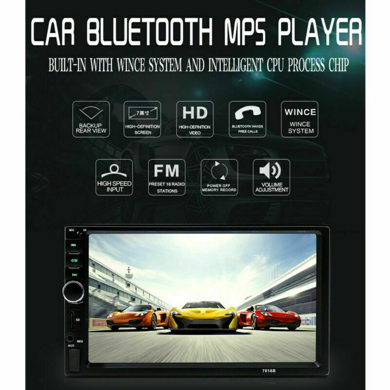 7″ Double 7018B 2DIN Car Stereo Radio MP5 Player Touch Screen FM Bluetooth AUX