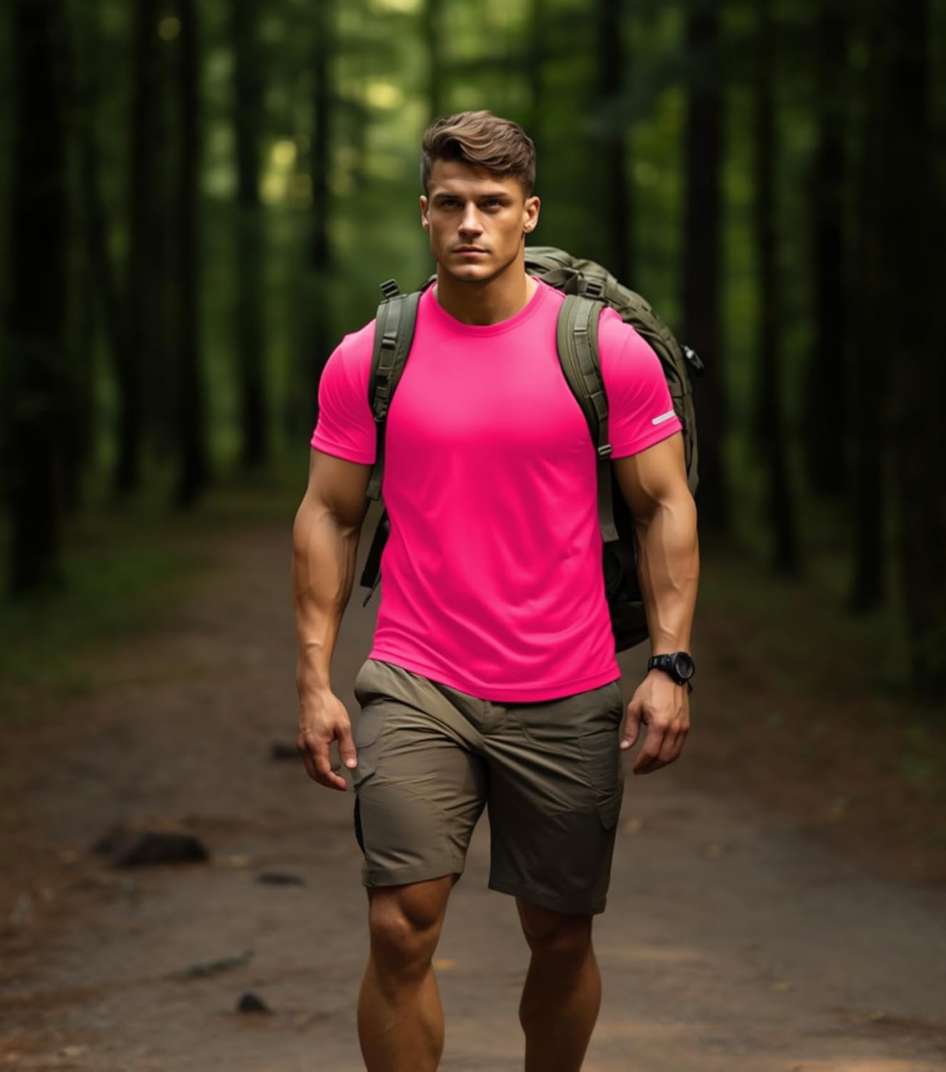 Mens Workout Shirts Fitted, Quick Dry Gym Tshirts Running Athletic Top Moisture