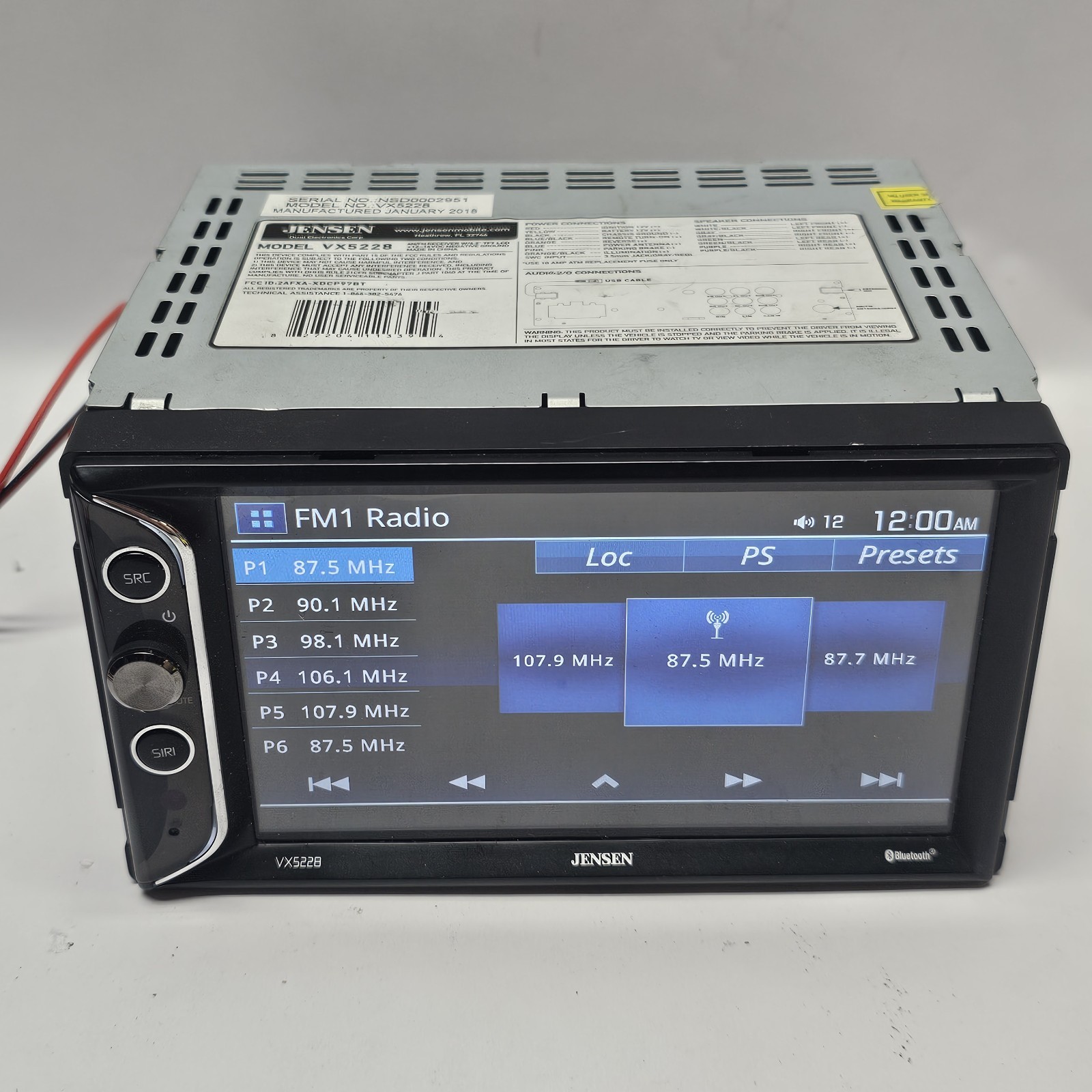 Jensen VX5228 Double Din Stereo Radio Receiver Touch Screen W/ HARNESS TESTED