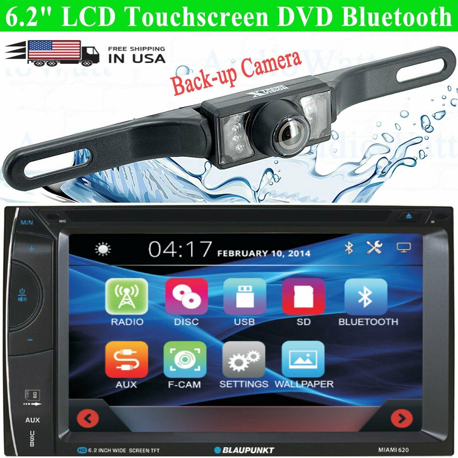 Blaupunkt Miami 620 Car Audio 2 Din 6.2″ Touchscreen DVD Bluetooth + Rear Camera