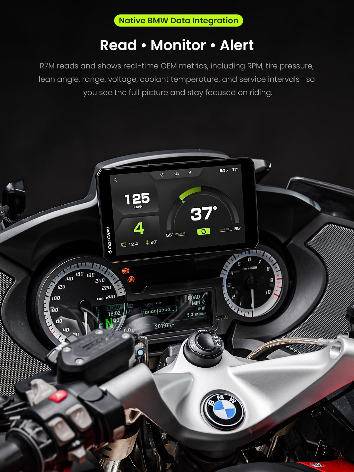 RiderNav R7M 7″ Wireless Motorcycle CarPlay & Android Auto for BMW Motorcycles