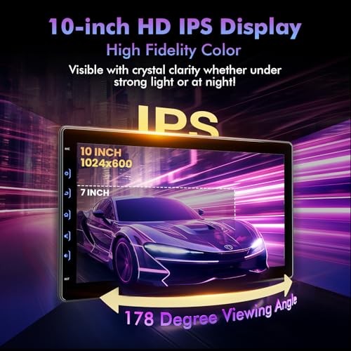 10 Inch IPS Touch Screen Double Din Car Stereo Compatible without Front Camera