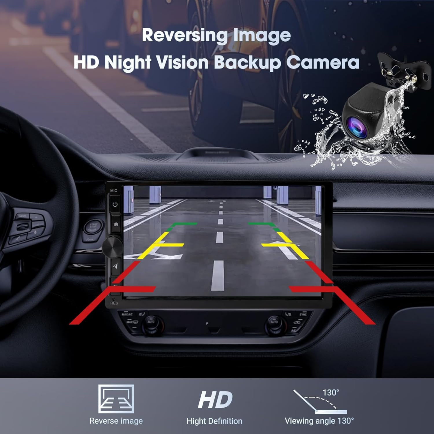 7 Inch Knobs Wireless Apple Carplay Screen for Car,Double Din Car Stereo,2+32Gb