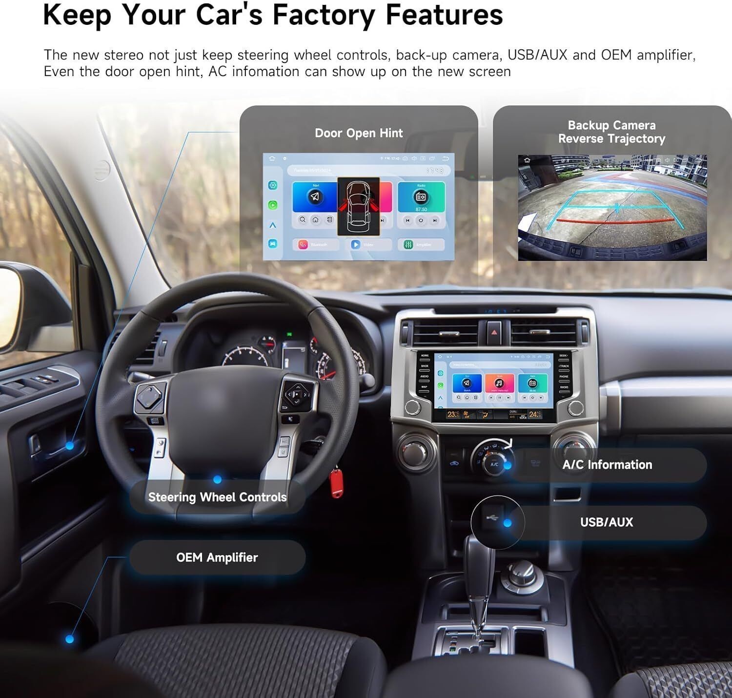 9-inch For Toyota 4Runner 2010-2021 Android Car Radio Stereo BT Carplay GPS Maps