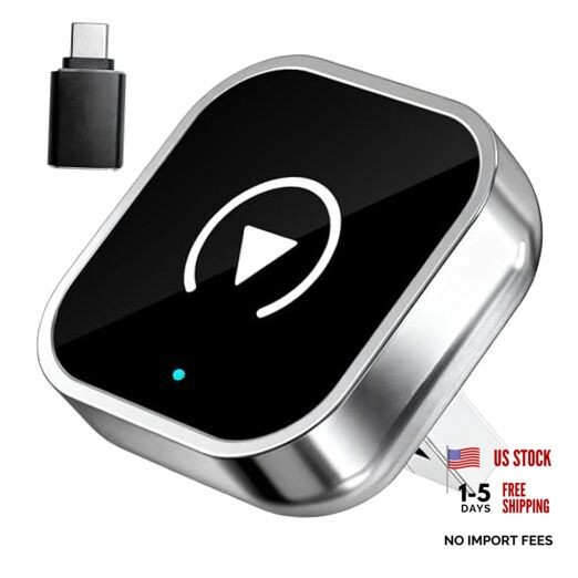 Wireless CarPlay and Android Auto Adapter, Ultra-Compact Aluminum Design with