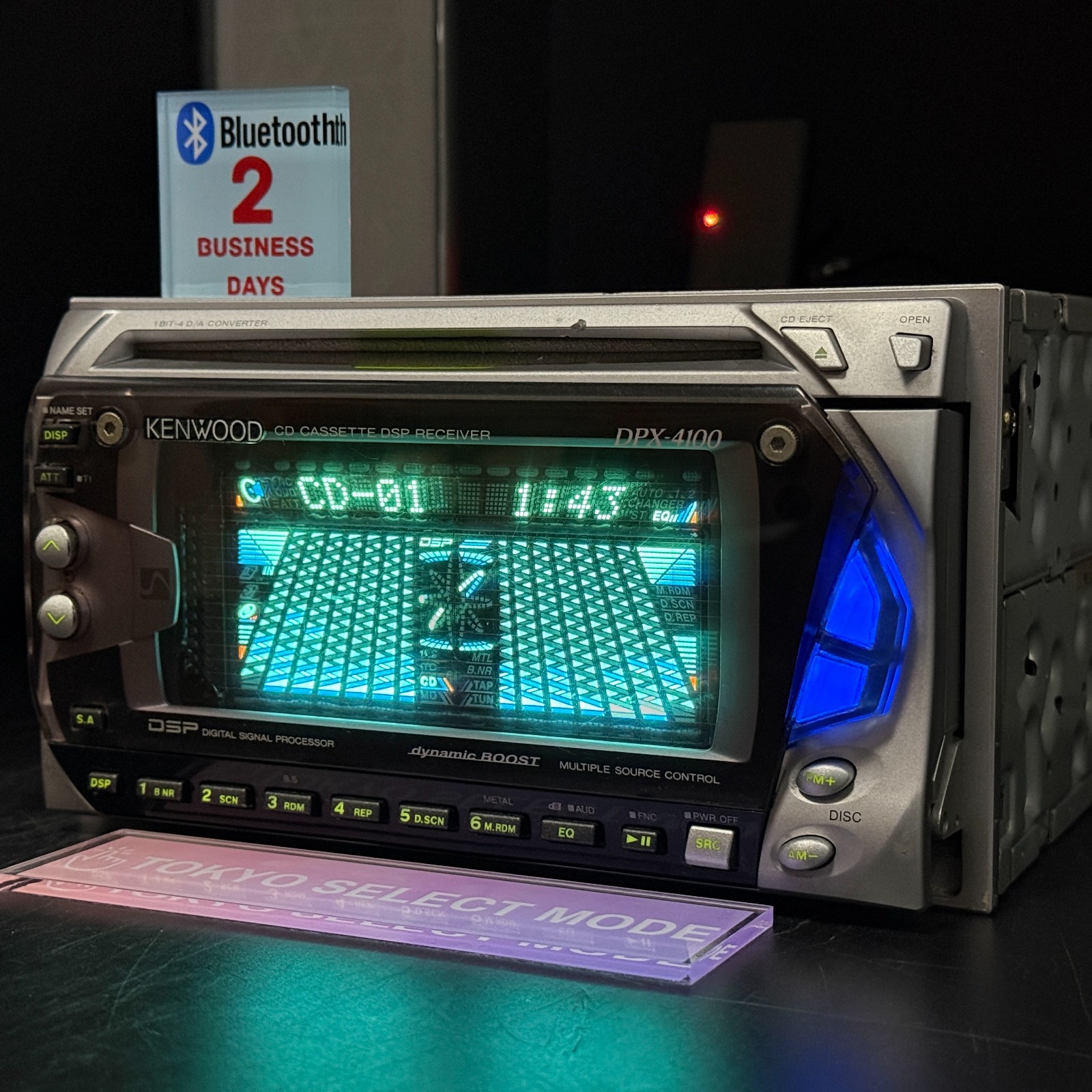 Kenwood DPX-4100 2DIN Car Audio CD Cassette Added Bluetooth Player Tested Stock