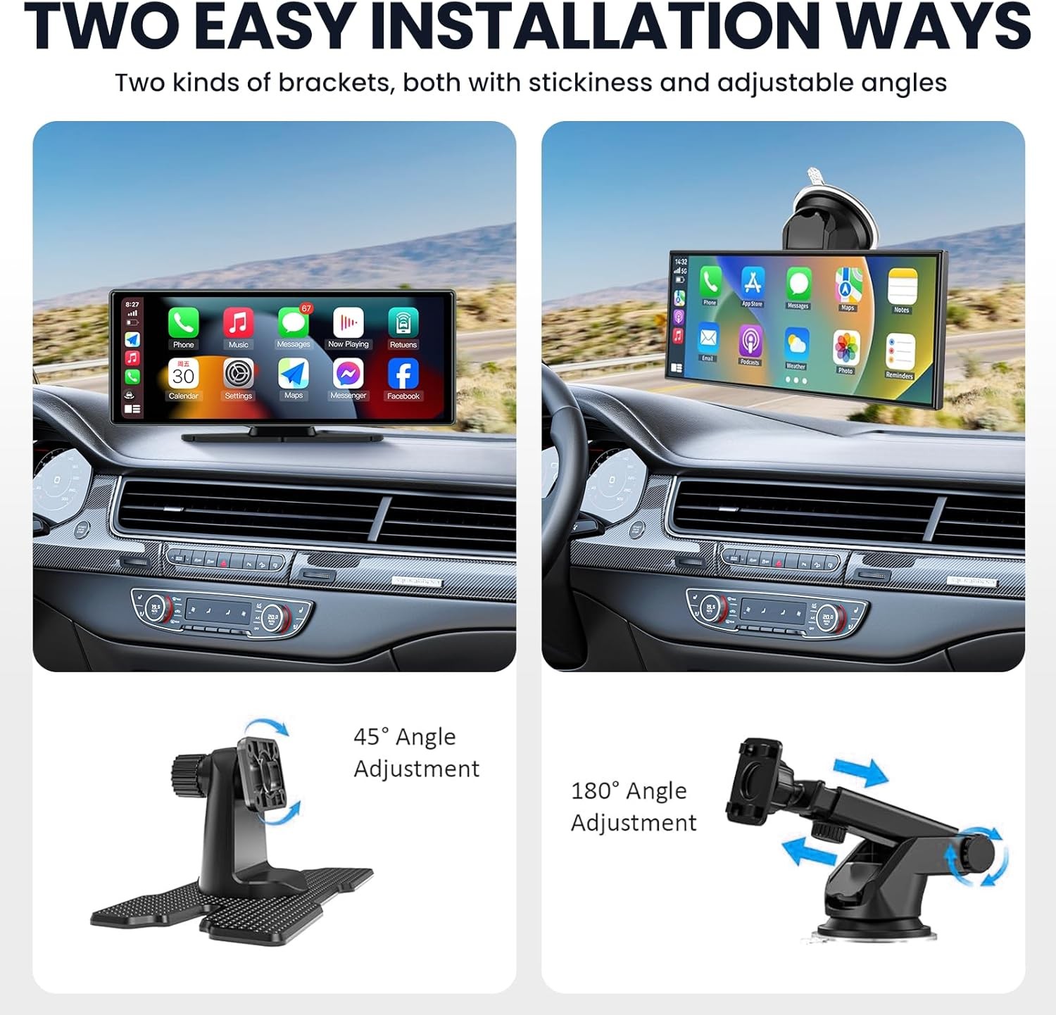 10.26″ Touchscreen Wireless Carplay Portable Car Stereo Android Auto Navigation