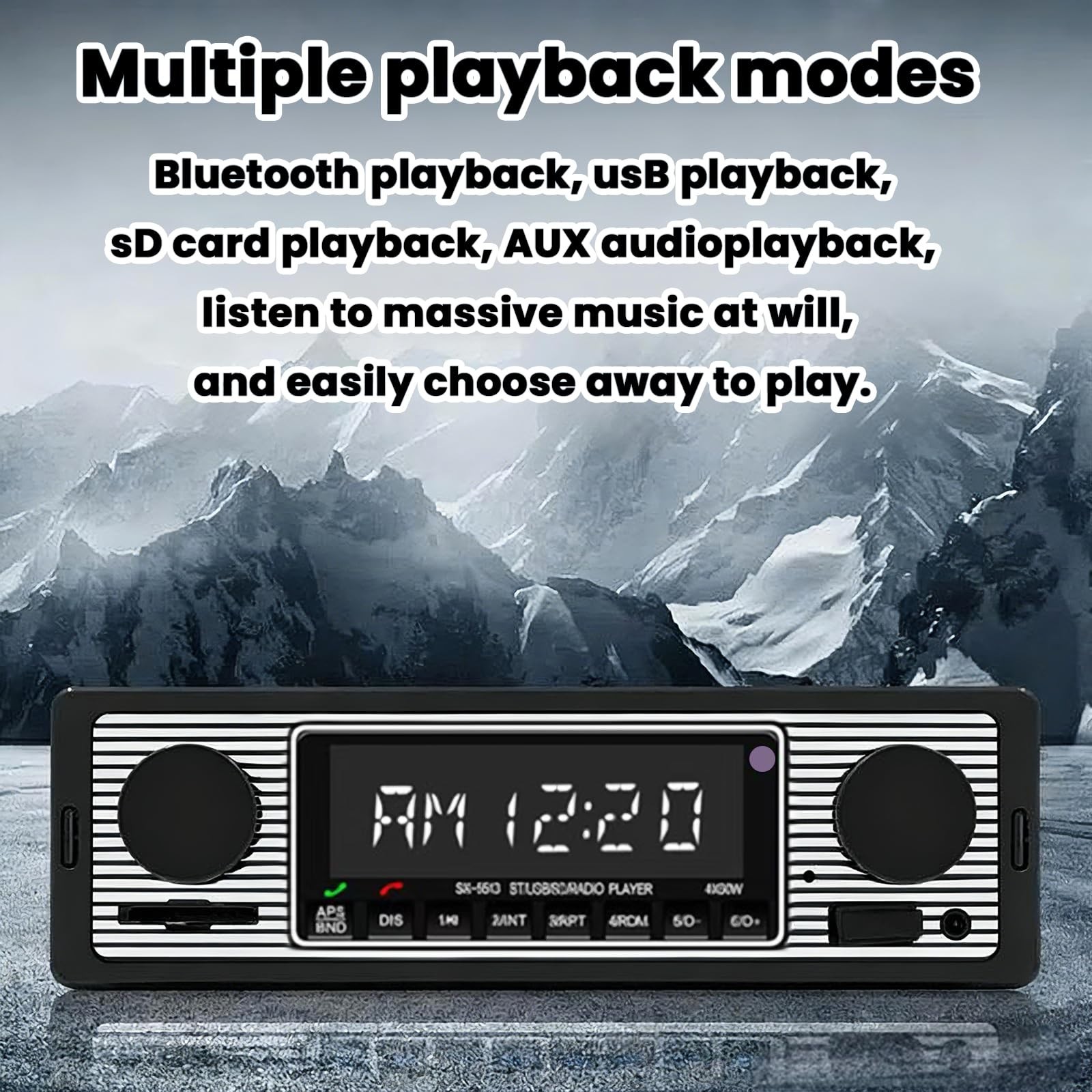 Bluetooth Single Din Car Stereo, Hands-Free Calling, FM Radio, USB/SD/AUX, Remot