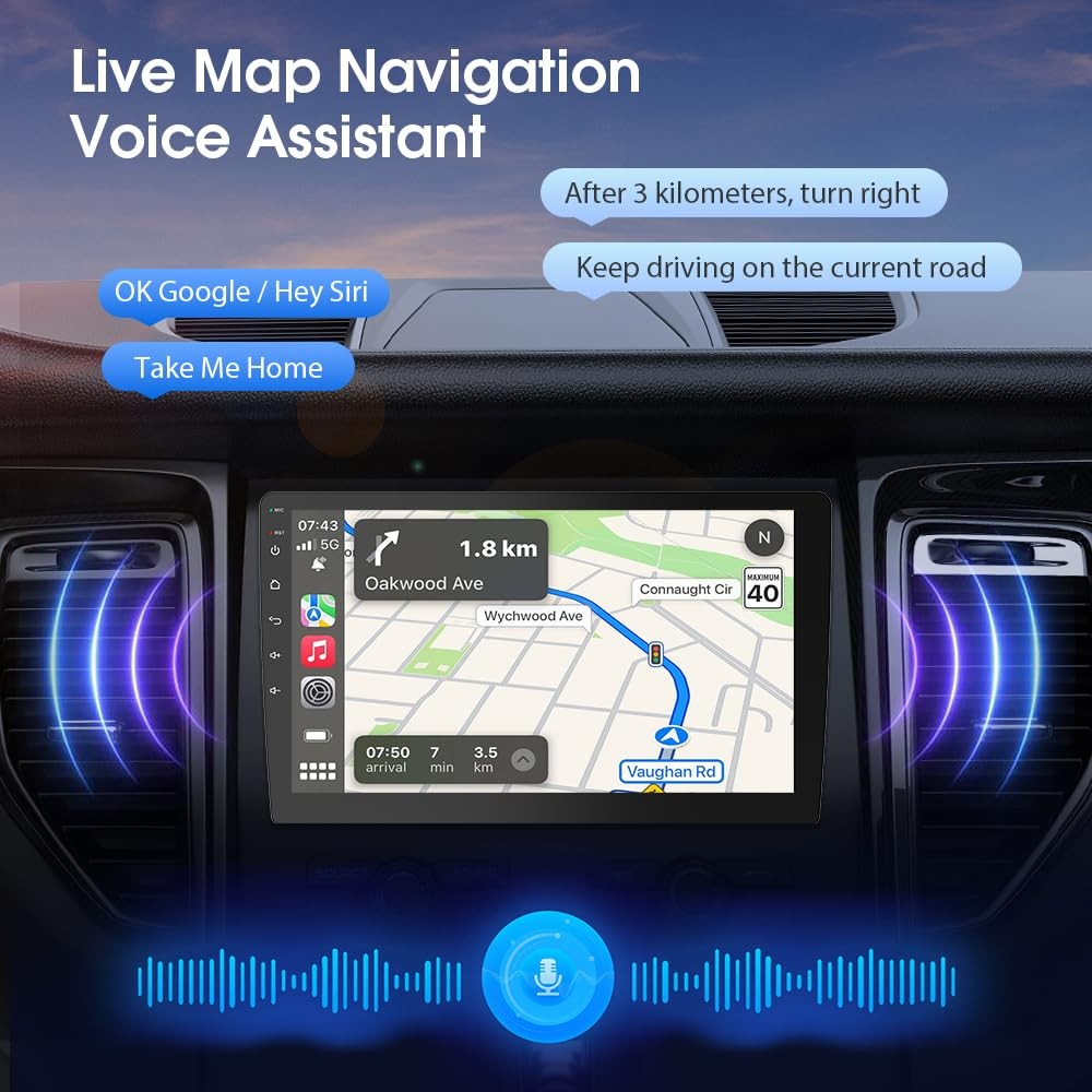 Haudio 10.1 Inch Double din car Screen,with wireles CarPlay and Android…