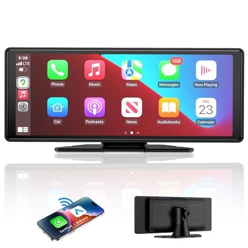 10.26″ HD Wireless CarPlay & Android Auto Stereo, Bluetooth, GPS, Voice Control,