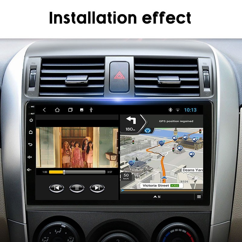 9 inch Bluetooth Carplay for Toyota Corolla 2009-2013 2 din Car Stereo