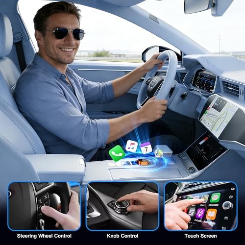 2026 2-in-1 Wired to Wireless CarPlay Android Auto Adapter, USB/Type-C Orange