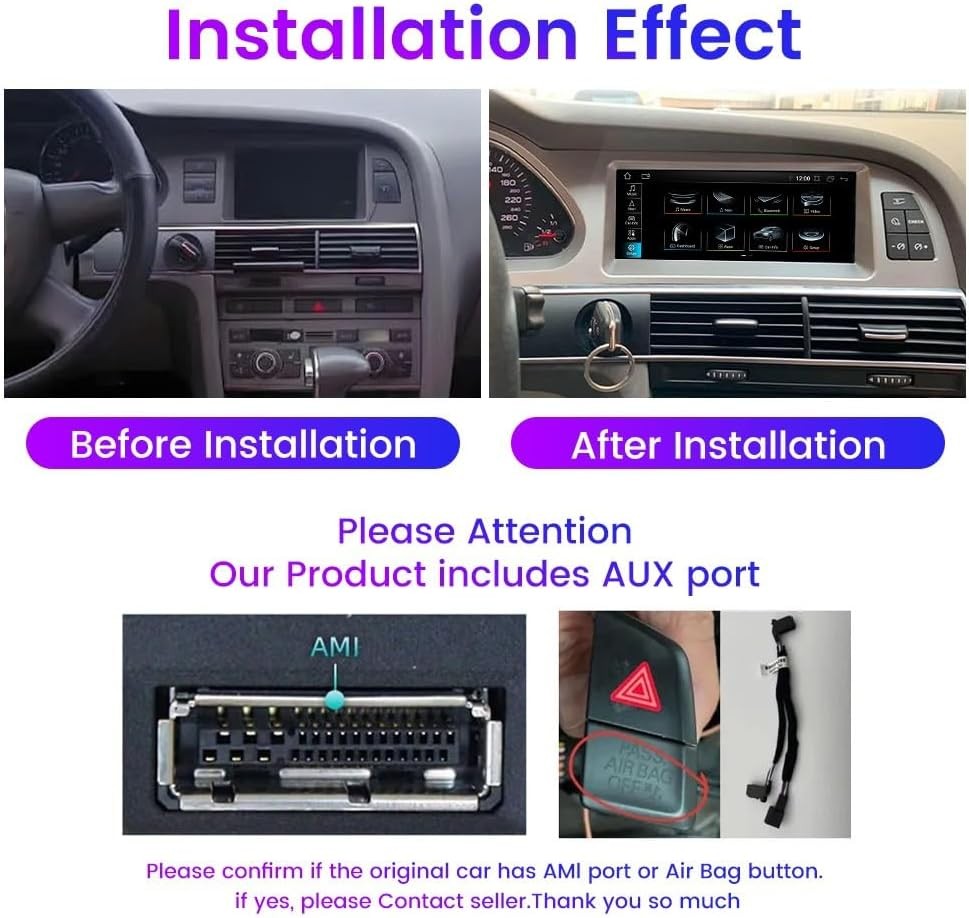 8.8″ Car Radio Stereo GPS Carplay Android Auto For AUDI A6 S6 C6 RS6 2005-2011