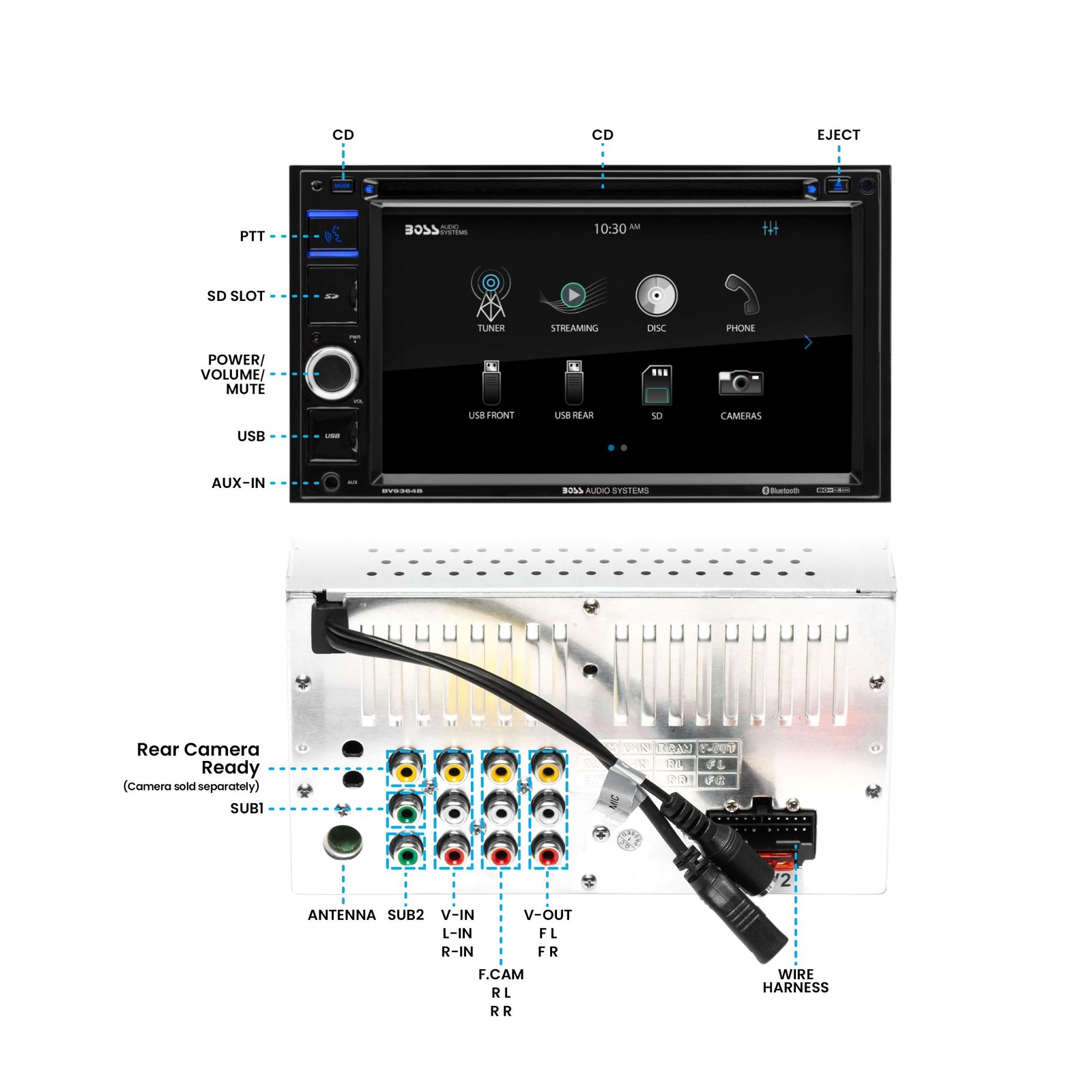 BOSS Audio Systems BV9364B Car Stereo DVD Player – Double Din, Bluetooth Audi…