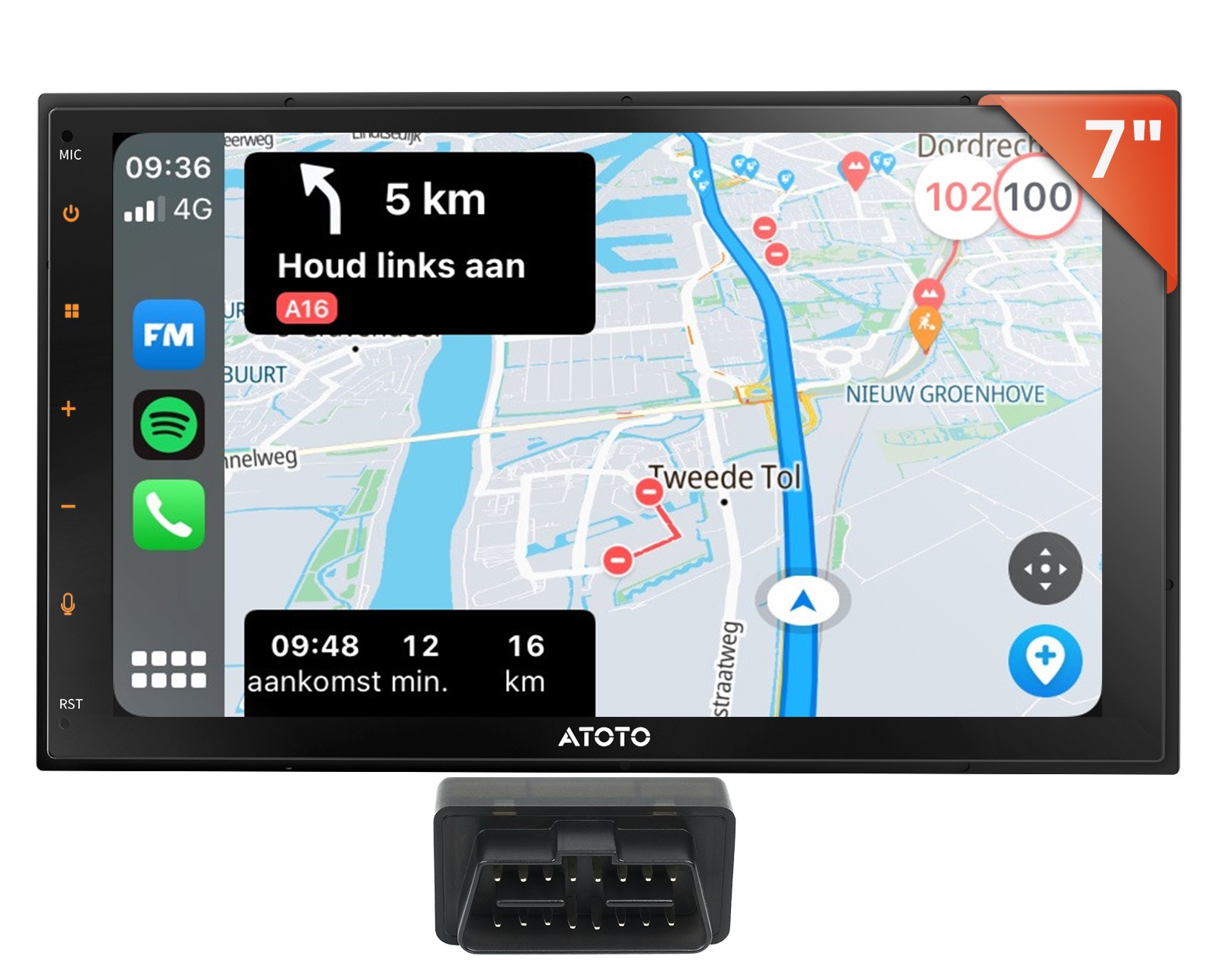 Android Car Stereo Radio 2DIN GenAI Assist Bluetooth Lock Screen w/ OBDII Sanner