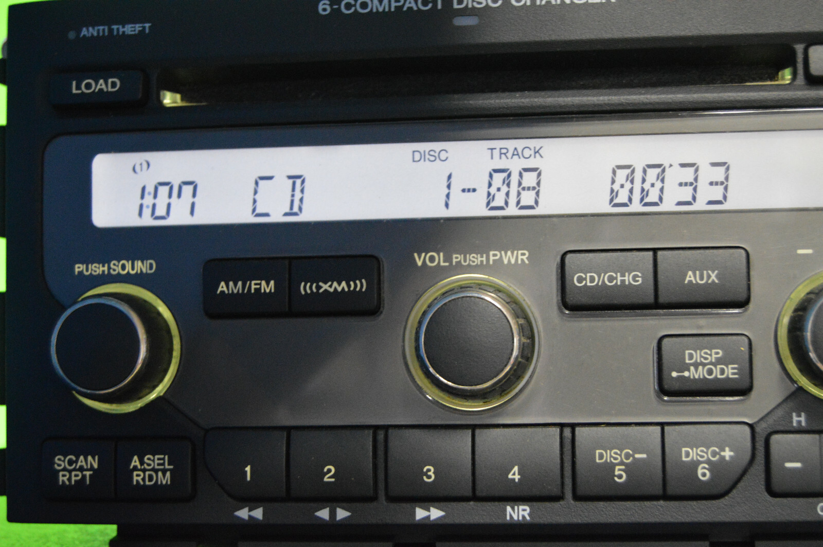 Honda Pilot 6 disc CD factory player 1BV4 radio XM 06 07 08 39100-S9V-A610 CODE
