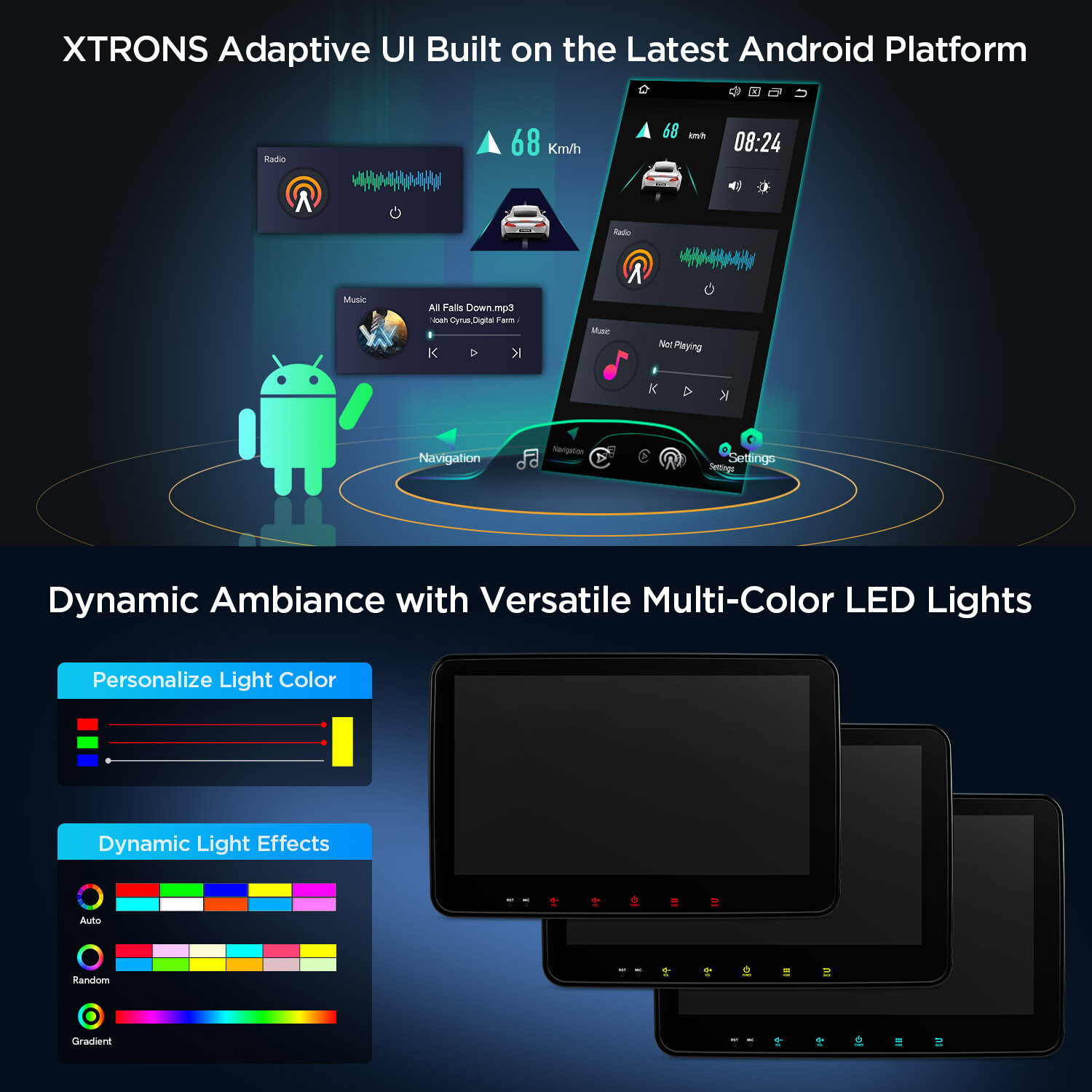 XTRONS 2-DIN 10.1″ Android 14 Car GPS Stereo 8-Core 4+64GB Radio BT5.0 WiFi 4G