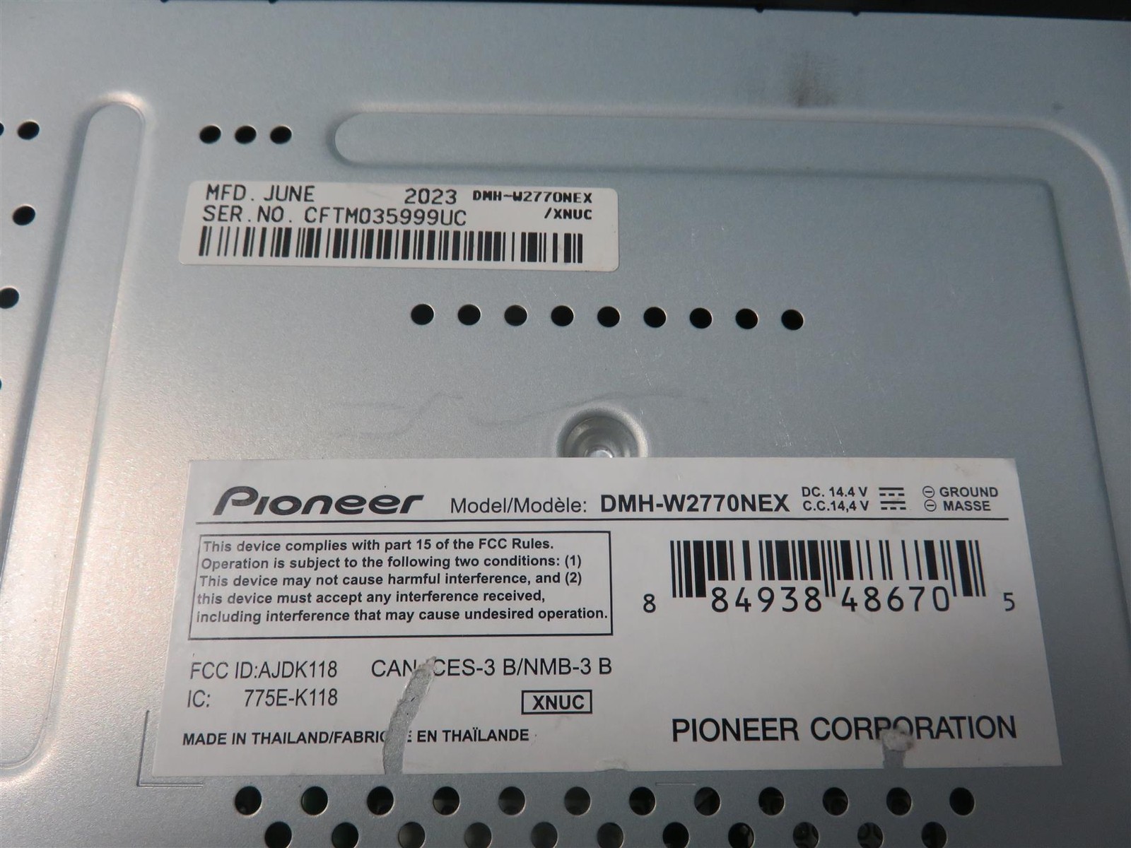 Pioneer DMH-W2770NEX 6.8″ capacitive touchscreen Digital – Free Shipping