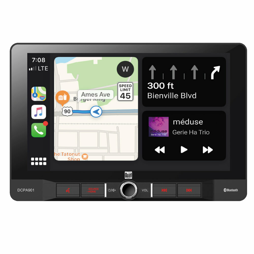 Dual DCPA901 9″ Touchscreen Carplay Auto Digital Media Receiver In-Dash Receiver