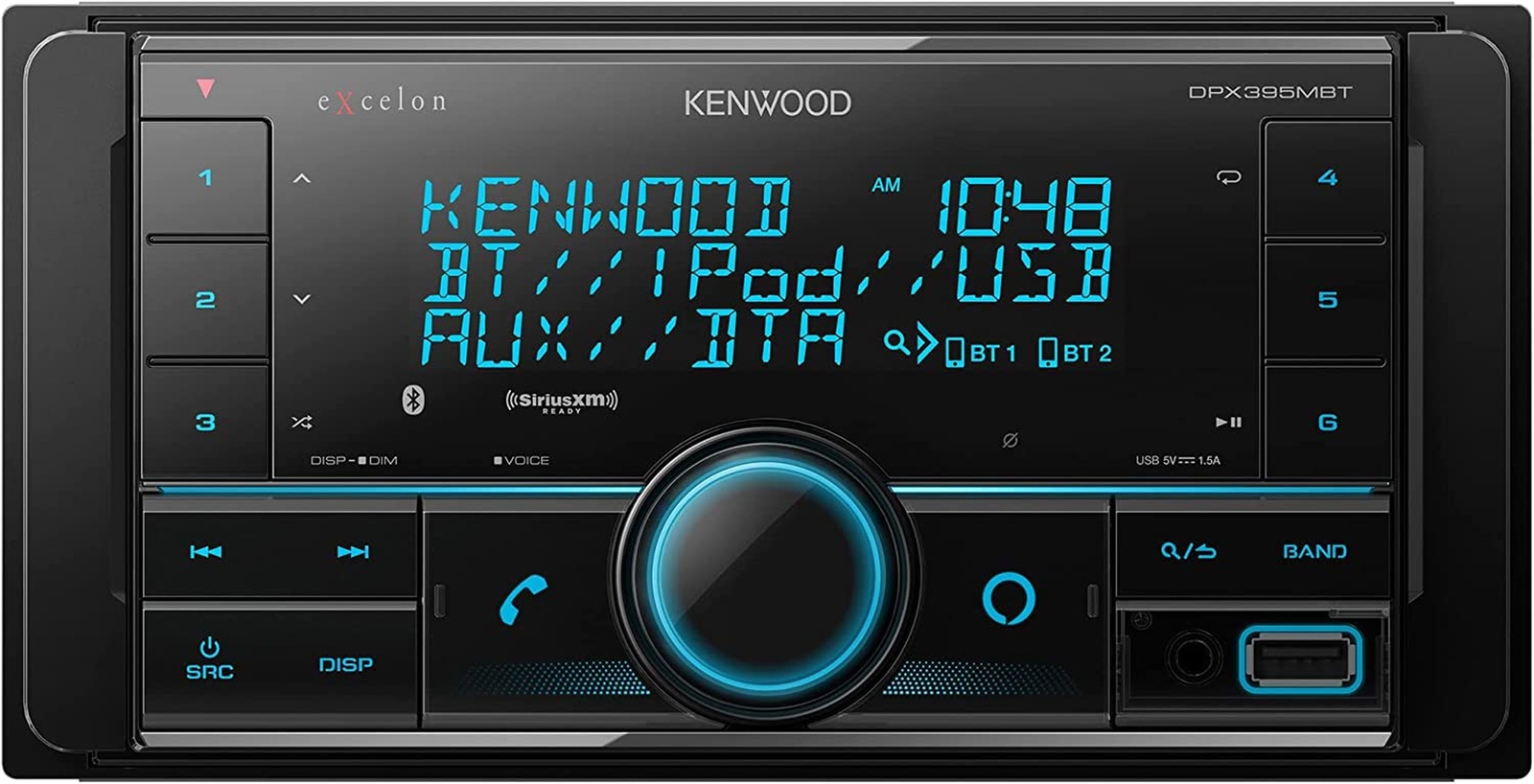 KENWOOD DPX395MBT AM FM Bluetooth Car Stereo with SiriusXM Satellite SXV300V1