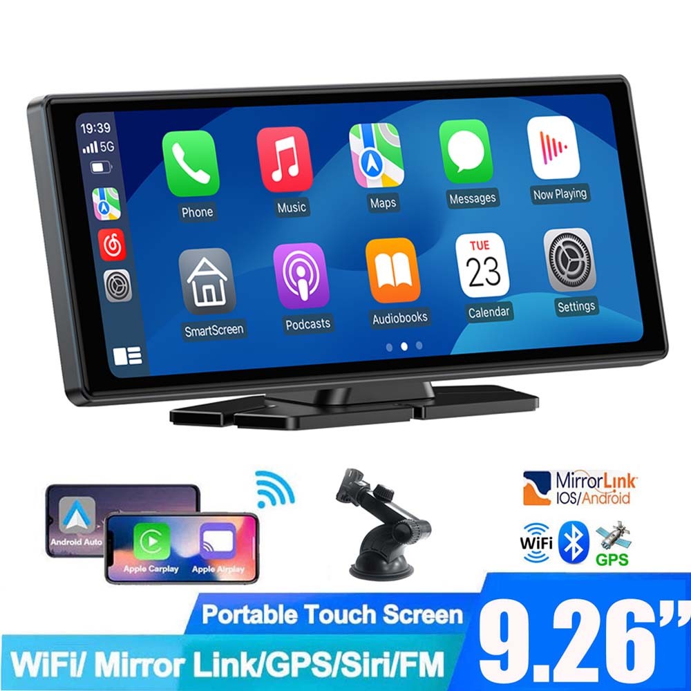 9.26″ Car Stereo Portable Wireless Apple CarPlay Android Auto Car Radio Receiver