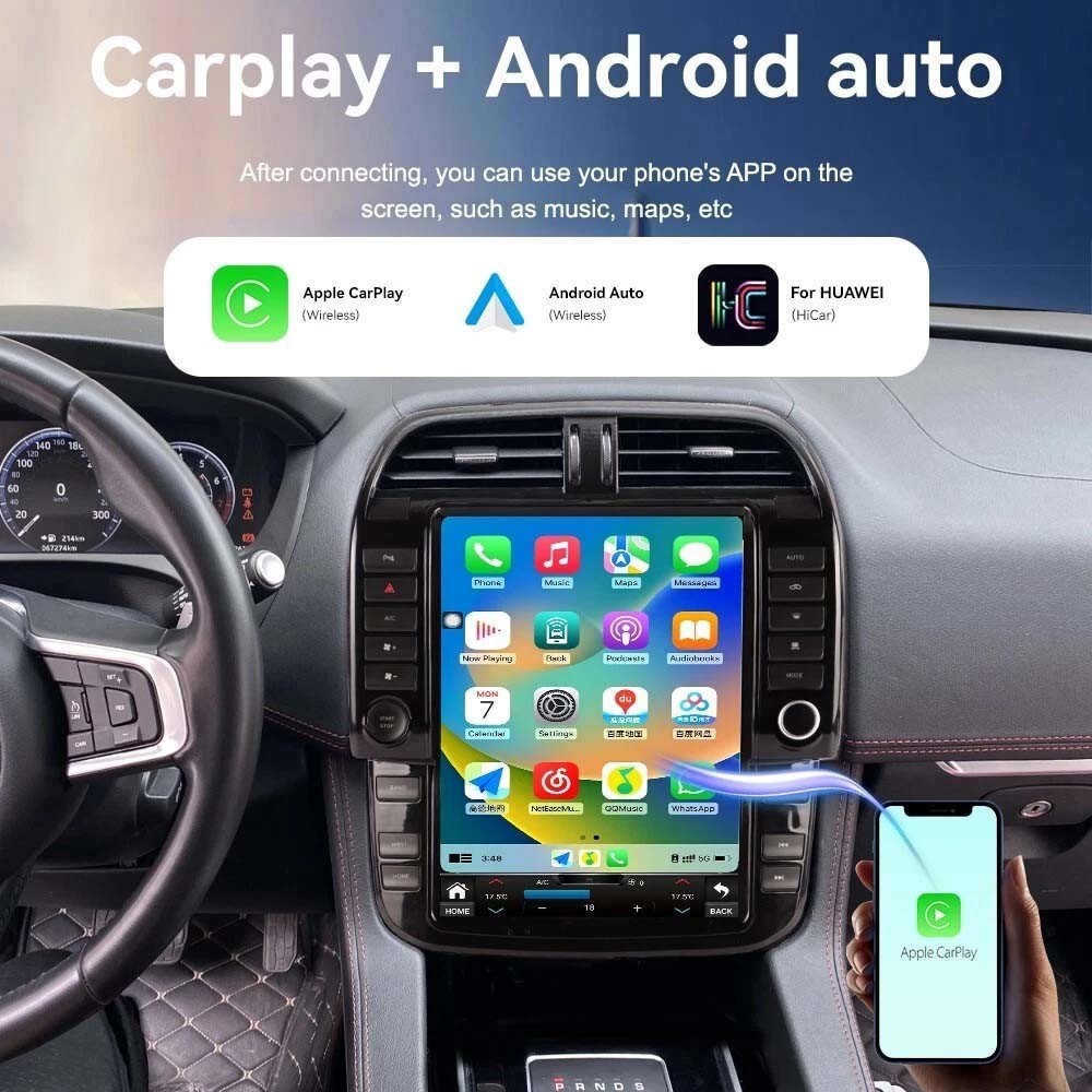 12.1” For Jaguar F-PACE 2016-2019 Android 13 Car Stereo Radio Carplay GPS Navi
