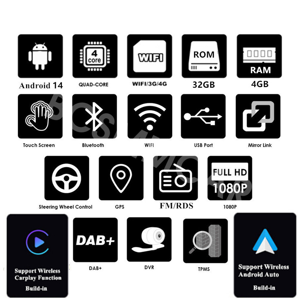 For Apple Carplay Video Player Radio BT FM Fit For Jeep Grand Cherokee 2014-2022