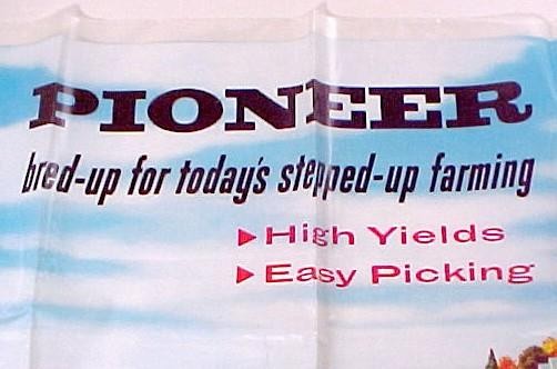 Pioneer Seed Bag John Deere Tractor Corn Picker Farm Advertising 14 X 22 Plastic