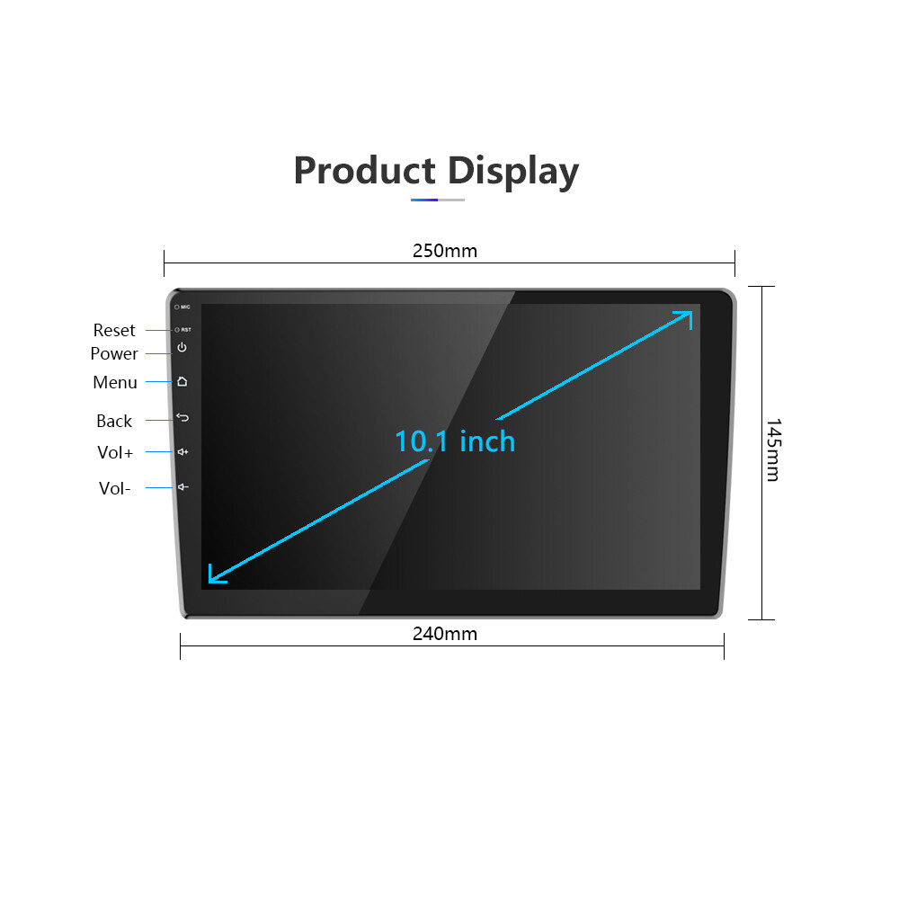 2G+32GB 10“ Android Car Stereo Radio 2 DIN Apple Carplay GPS Navi WIFI W/ Camera