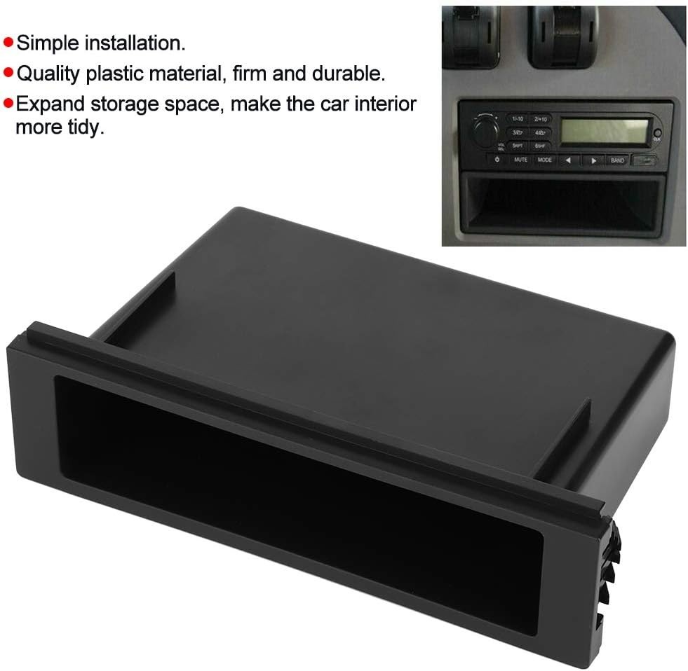 Single DIN Pocket Organizer for Car Stereo Radio Installation Kit Black